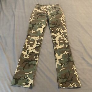Cimarron Jeans Teens 37 Green Camo Slim Bootcut Canvas Army Pants Spain